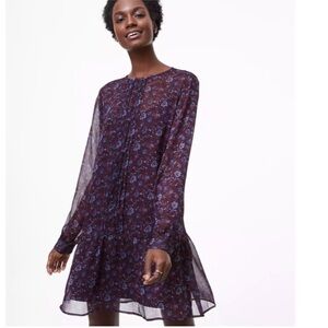 Loft Floral Drop Waist Dress